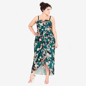 Floral Bloom- Long floral dress strapless